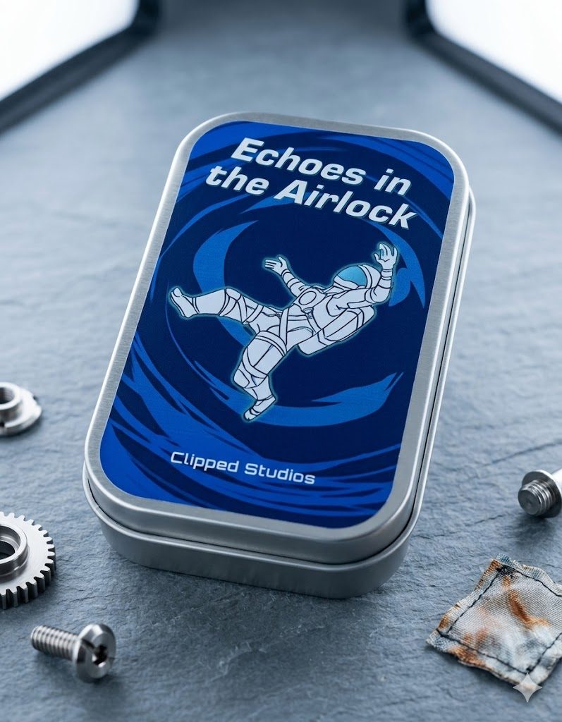 Echoes in the Airlock tin, the debut release from Clipped Studios